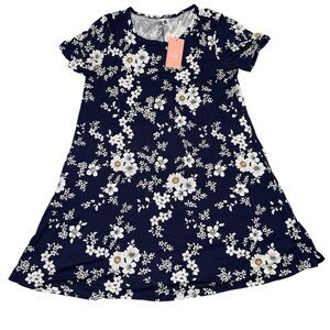 Floral Navy Women’s T-shirt Dress